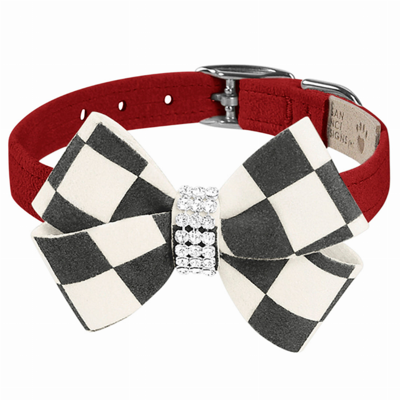Susan Lanci Designs Windsor Check Nouveau Bow Collar