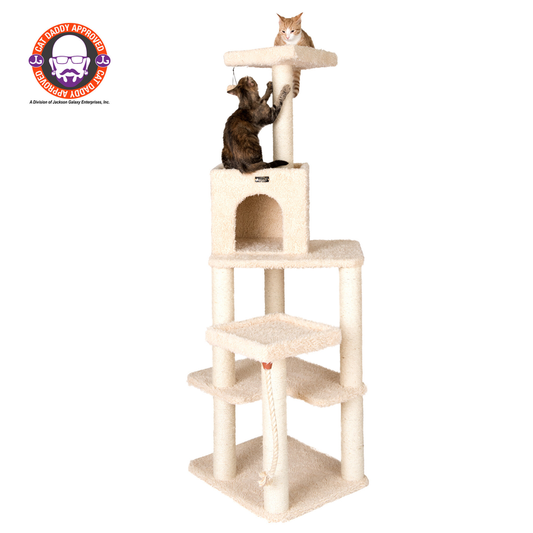 Cat Tower Real Wood Cat Condo House 69"