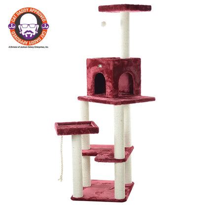 Cat Tower Real Wood Cat Condo House 69"