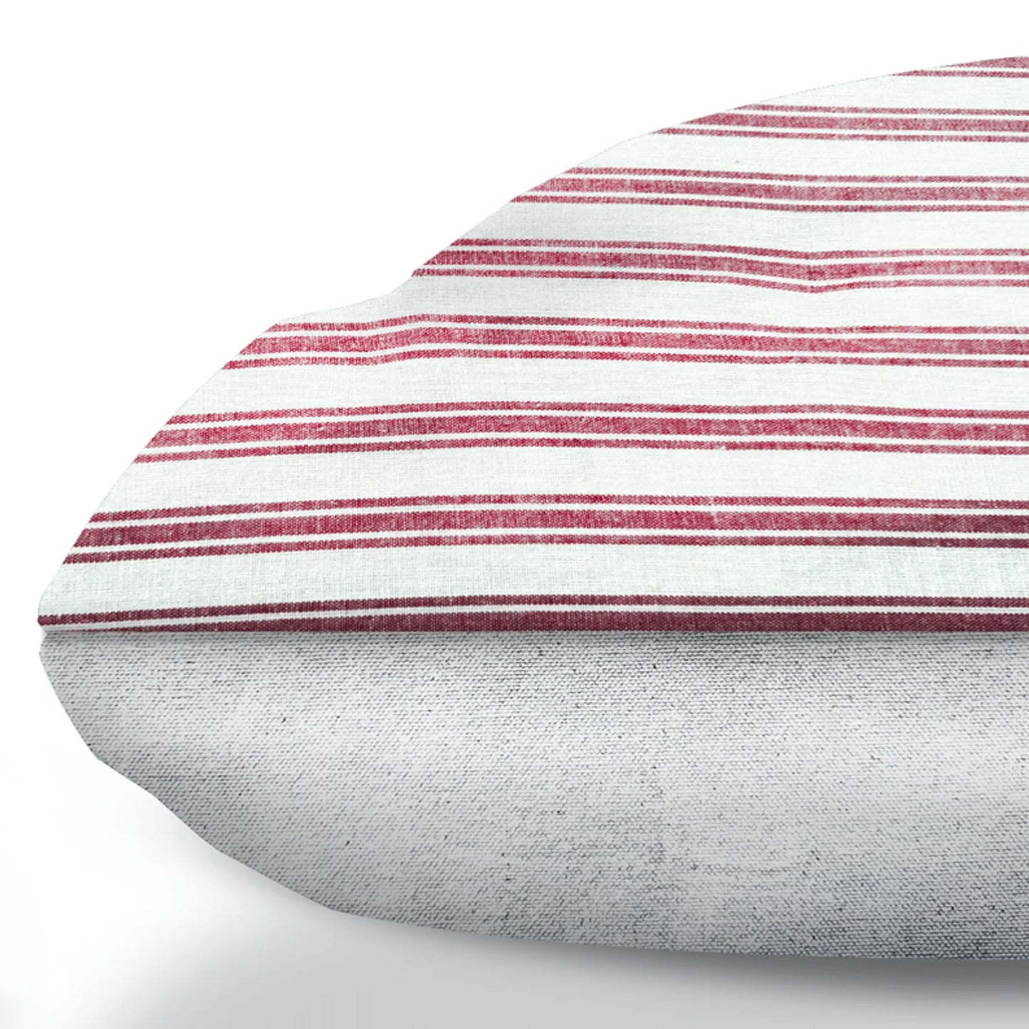 Marblehead Light Red Ticking Stripe Farmhouse Duvet Style Dog Bed